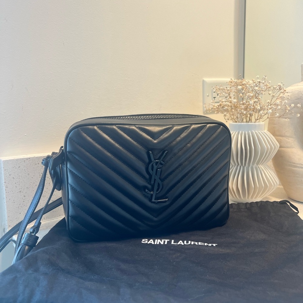 YSL CAMERA BAG WITH BLACK HARDWARE AND TASSEL
